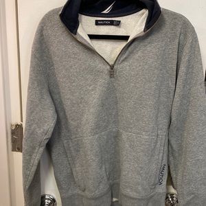 nautica gray quarter-zip